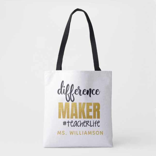 Lehrer schätzen Personalisiert Tote Bag Geschenk Tasche (Vorderseite)