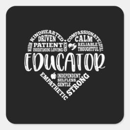 Lehrer schätzen U-Bahn-Kunst Quadratischer Aufkleber