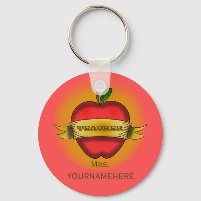 Lehrer Schlüsselanhänger - Vintag Apple Tattoo (Vorderseite)