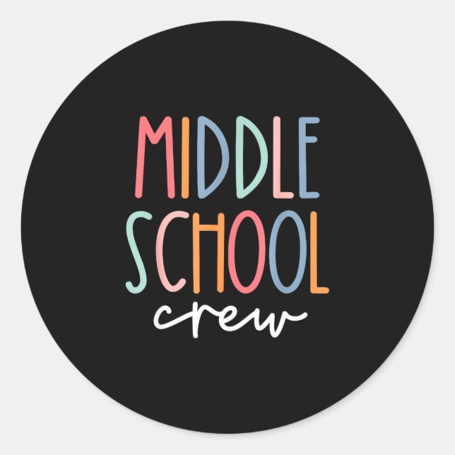 Lehrer-Schüler-Crew der Mittelschule Runder Aufkleber (Vorderseite)