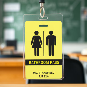 Lehrer Schüler Schule Toilette Bad Pass Ausweis