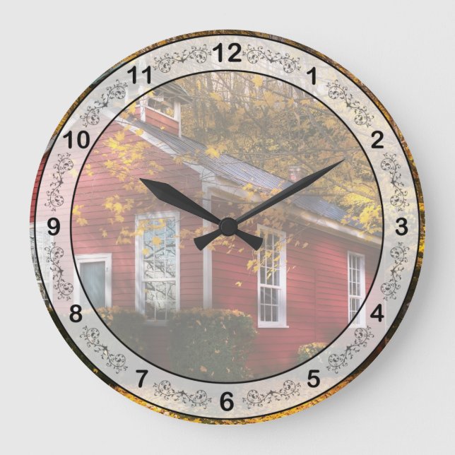 Lehrer - Schultage Große Wanduhr (Vorderseite)