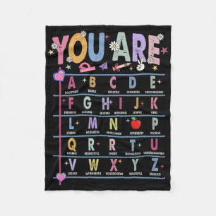Lehrer Sie Sind Buchstaben Alphabet Lernen Abcs Zu Fleecedecke