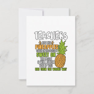 Lehrer sind wie Ananas. Dankeskarte