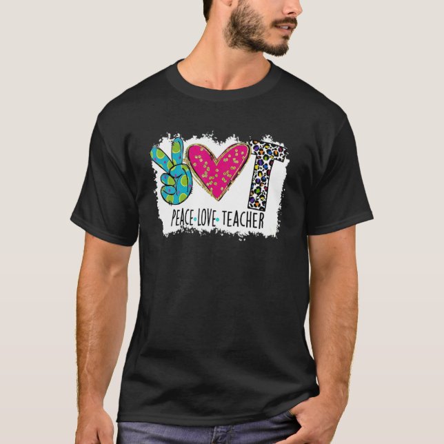 Lehrer Spaß Liebe Lehrer Colorful Leopard T-Shirt (Vorderseite)