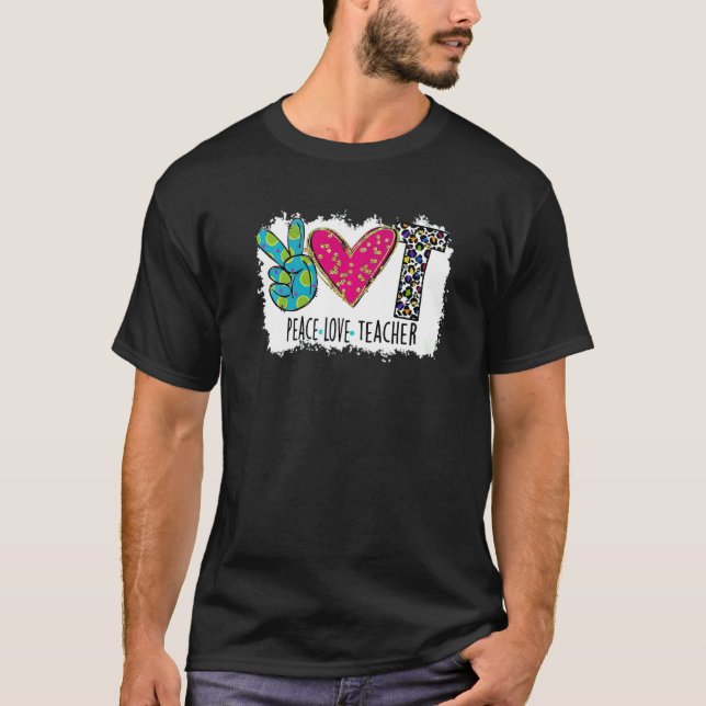 Lehrer Spaß Liebe Lehrer Colorful Leopard T-Shirt (Vorderseite)