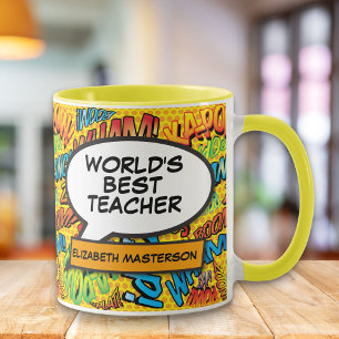 Lehrer-Spaß Retro-Comicbuch-Sprechblase Tasse
