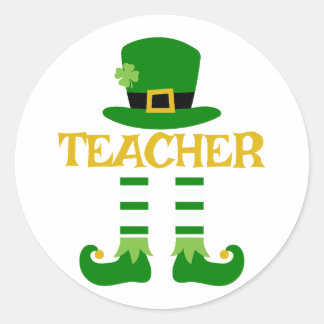Lehrer - St. Patrick's Day Runder Aufkleber