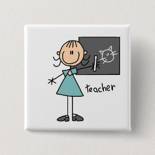 Lehrer-Strichmännchen Button