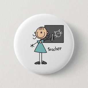Lehrer-Strichmännchen Button