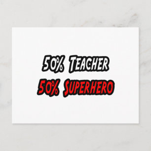 Lehrer/Superheld Postkarte