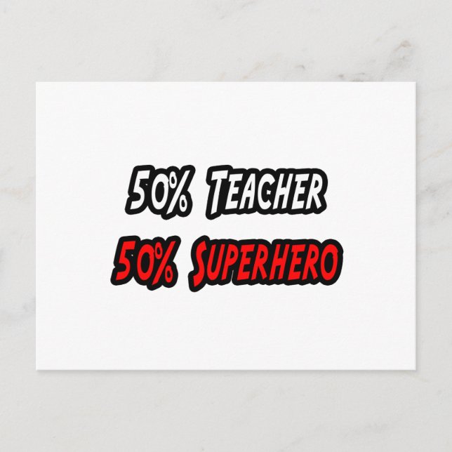 Lehrer/Superheld Postkarte (Vorderseite)