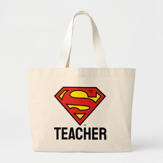 Lehrer Superman S-Shield | Superman-Logo Jumbo Stoffbeutel (Vorne)