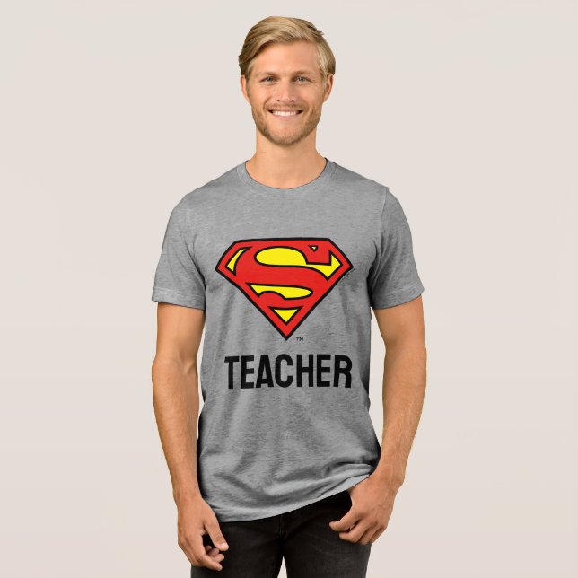 Lehrer Superman S-Shield | Superman-Logo Tri-Blend Shirt (Vorderseite voll)