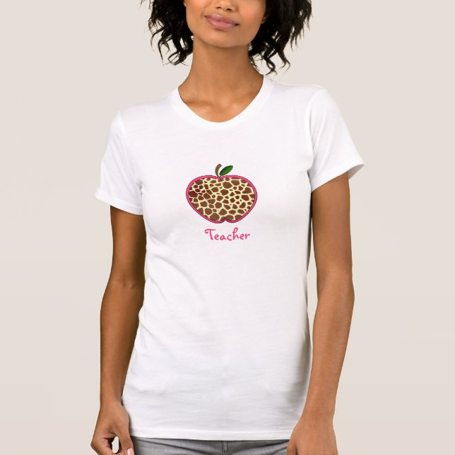 Lehrer-T-Shirt - Giraffen-Druck Apple T-Shirt (Vorderseite)