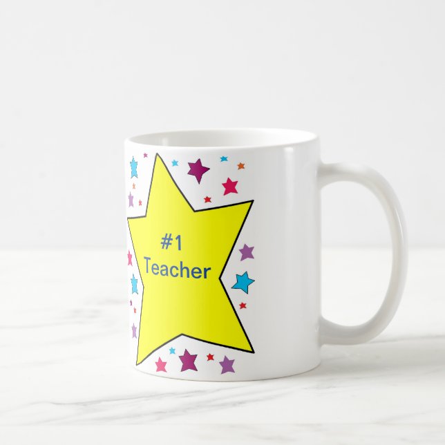 Lehrer-Tasse mit hellen Sternen Kaffeetasse (Rechts)
