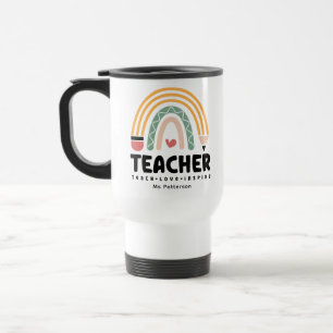 Lehrer Teach Liebe Inspirierte Rainbow Personalisi Reisebecher