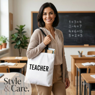Lehrer-Text-Aussage individuell anpassbar Weiß Tasche