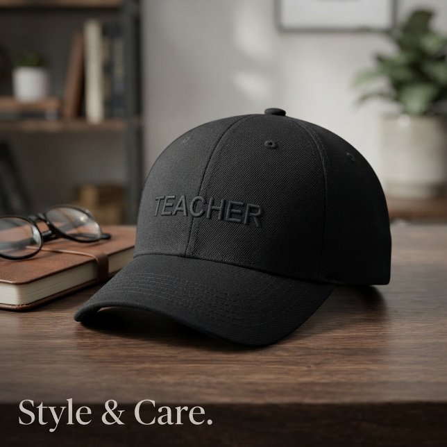 LEHRER Text Mark Clean Modern Design Bestickte Baseballkappe (TEACHER Text Mark Clean Modern Design Embroidered Baseball Cap)