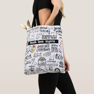 LEHRER TOTE BAG - Lehre Liebe Inspirier Affirmatio Tasche