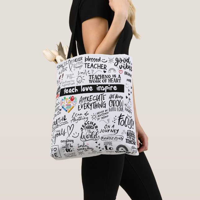 LEHRER TOTE BAG - Lehre Liebe Inspirier Affirmatio Tasche (Von Nahem)