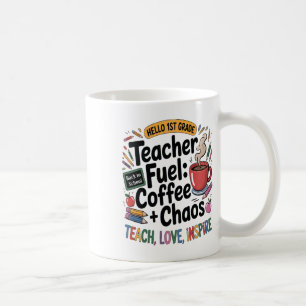 Lehrer-Treibstoff Kaffee-Chaos Zurück zur Schule 1 Kaffeetasse