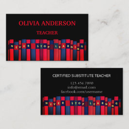 Lehrer | Tutor stoppt LERNEN NIE Visitenkarte