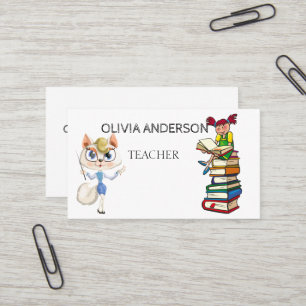 Lehrer Tutor White Business Cards Visitenkarte