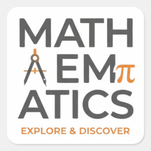 Lehrer-Typografie-Design für Mathematik Quadratischer Aufkleber