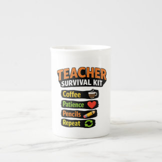 Lehrer-Überlebenskit Tee-Tasse Prozellantasse
