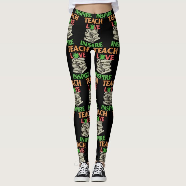 Lehrer unterrichten Liebe inspirieren Leggings (Vorderseite)