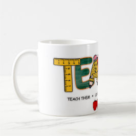 Lehrer unterrichten sie, Liebe sie, beobachten sie Kaffeetasse