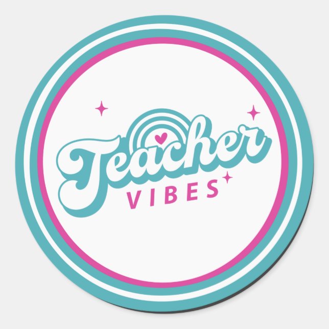 Lehrer Vibes Classic Round Sticker (Vorderseite)