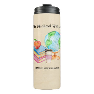 Lehrer Vintages Globe Books Retirement Party Thermosbecher