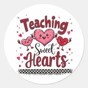 Lehrer von Sweet Hearts Funny Valentine Runder Aufkleber