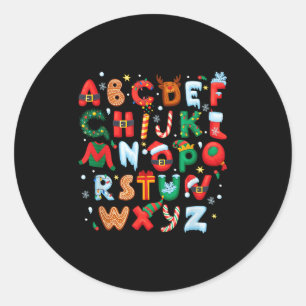 Lehrer Weihnachten Alphabet Zurück zur Schule Feri Runder Aufkleber