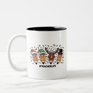 Lehrer Weihnachten Bleistifte Lehrer Leben Frohe W Zweifarbige Tasse