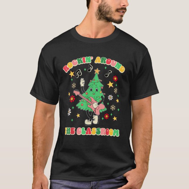 Lehrer Weihnachten Handwerker Pajama Matching Rock T-Shirt (Vorderseite)