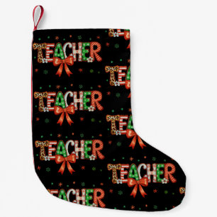 Lehrer Weihnachten Kokette Schleife Xmas Buntstift Kleiner Weihnachtsstrumpf