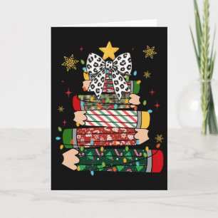 Lehrer Weihnachtsbaum Lichter Bleistift Leopardenm Karte