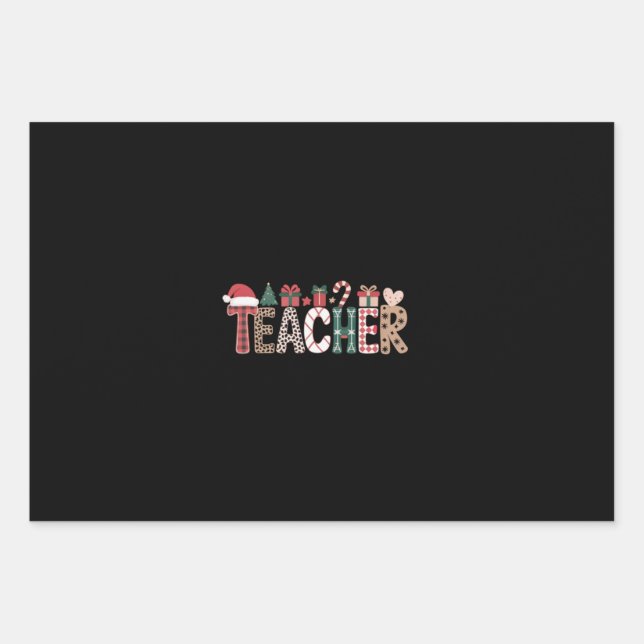 Lehrer Weihnachtsleben Lehre Liebe Inspiration Geschenkpapier Set (Vorderseite)
