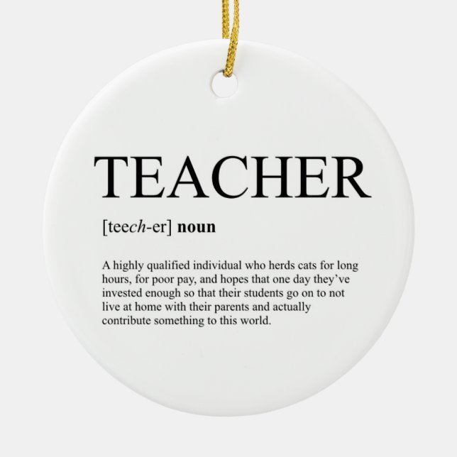 Lehrer-Weihnachtsverzierung Keramikornament (Vorne)