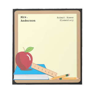 Lehrer-Werkzeuge Tafel u. Apple-Notizblock Notizblock