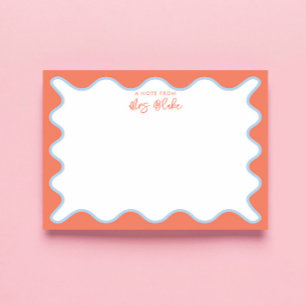Lehrer Wertschätzung Blue Peach Wavy Notizblock