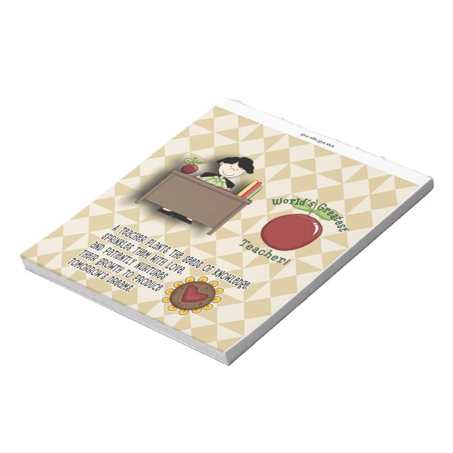 Lehrer Wertschätzung Candy Bar Wrapper Geschenk Notizblock (Rotiert)