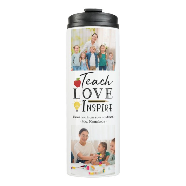 Lehrer Wertschätzung Foto Geschenk personalisiert Thermosbecher (Vorderseite)