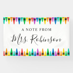 Lehrer Wertschätzung Rainbow Crayon Banner