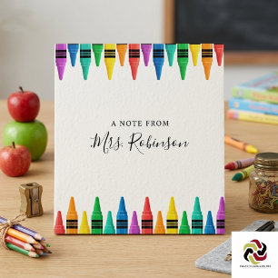 Lehrer Wertschätzung Rainbow Crayon Notizblock