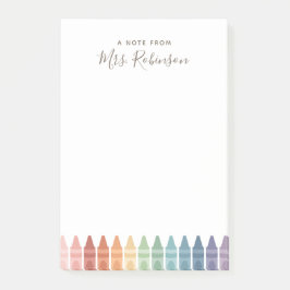 Lehrer Wertschätzung Rainbow Crayon Post-it Klebezettel