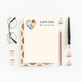 Lehrer Wertschätzung Retro Herz Apple Custom Notizblock